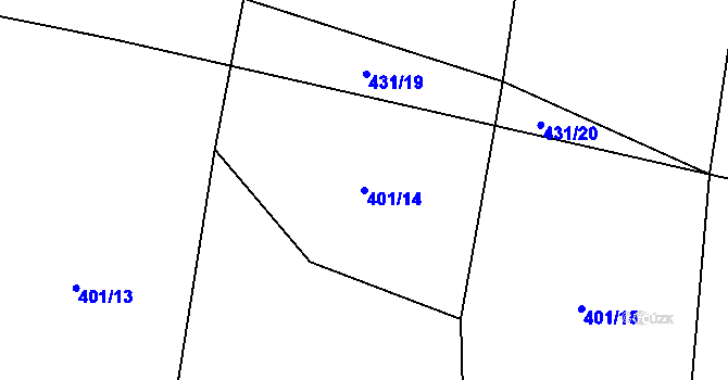 Parcela st. 401/14 v KÚ Sedlice u Blatné, Katastrální mapa