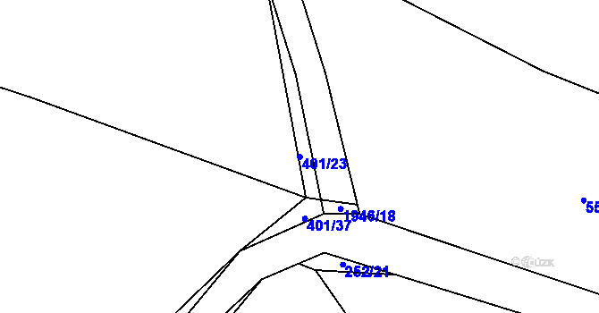 Parcela st. 401/23 v KÚ Sedlice u Blatné, Katastrální mapa