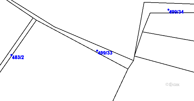 Parcela st. 499/33 v KÚ Sedlice u Blatné, Katastrální mapa