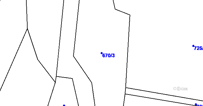Parcela st. 670/3 v KÚ Sedlice u Blatné, Katastrální mapa