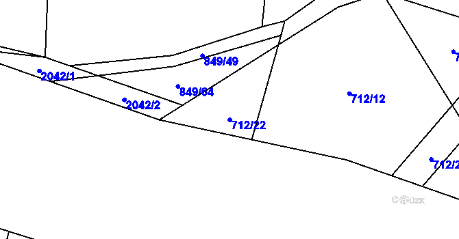 Parcela st. 712/22 v KÚ Sedlice u Blatné, Katastrální mapa