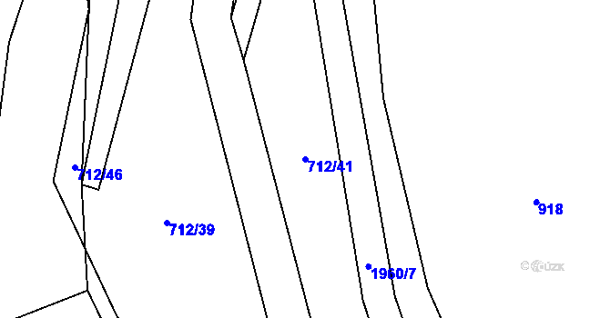 Parcela st. 712/41 v KÚ Sedlice u Blatné, Katastrální mapa