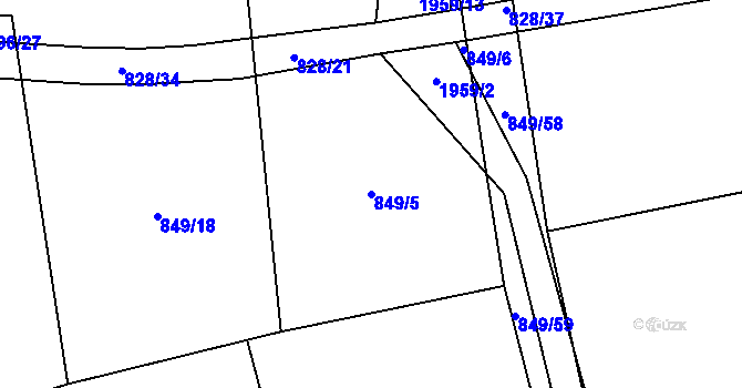 Parcela st. 849/5 v KÚ Sedlice u Blatné, Katastrální mapa