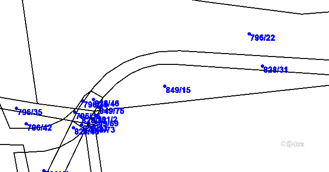 Parcela st. 849/15 v KÚ Sedlice u Blatné, Katastrální mapa