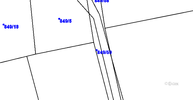 Parcela st. 849/59 v KÚ Sedlice u Blatné, Katastrální mapa
