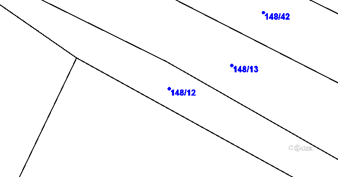 Parcela st. 148/12 v KÚ Sedlice u Blatné, Katastrální mapa