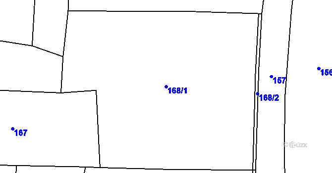 Parcela st. 168/1 v KÚ Sedlice u Blatné, Katastrální mapa