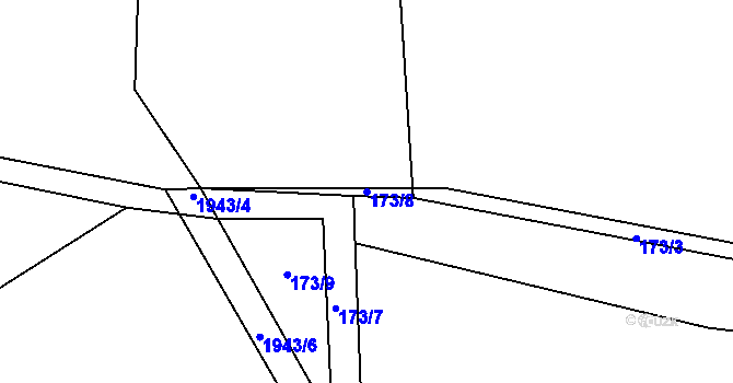 Parcela st. 173/8 v KÚ Sedlice u Blatné, Katastrální mapa