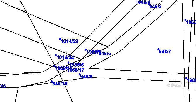 Parcela st. 948/5 v KÚ Sedlice u Blatné, Katastrální mapa