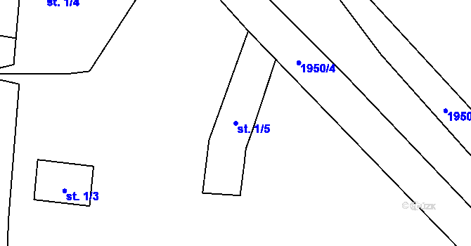 Parcela st. 1/5 v KÚ Sedlice u Blatné, Katastrální mapa