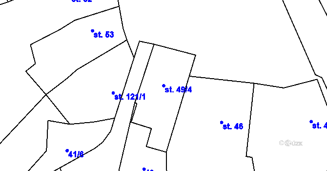 Parcela st. 49/4 v KÚ Sedlice u Blatné, Katastrální mapa