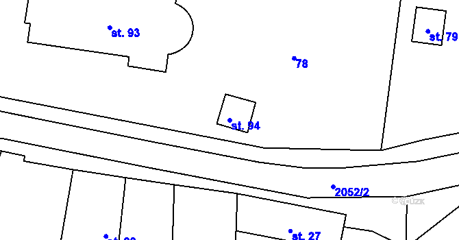 Parcela st. 94 v KÚ Sedlice u Blatné, Katastrální mapa