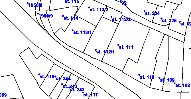 Parcela st. 112/1 v KÚ Sedlice u Blatné, Katastrální mapa