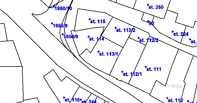 Parcela st. 113/1 v KÚ Sedlice u Blatné, Katastrální mapa