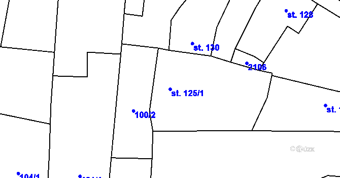 Parcela st. 125/1 v KÚ Sedlice u Blatné, Katastrální mapa
