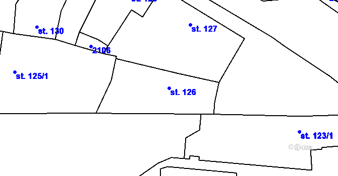 Parcela st. 126 v KÚ Sedlice u Blatné, Katastrální mapa
