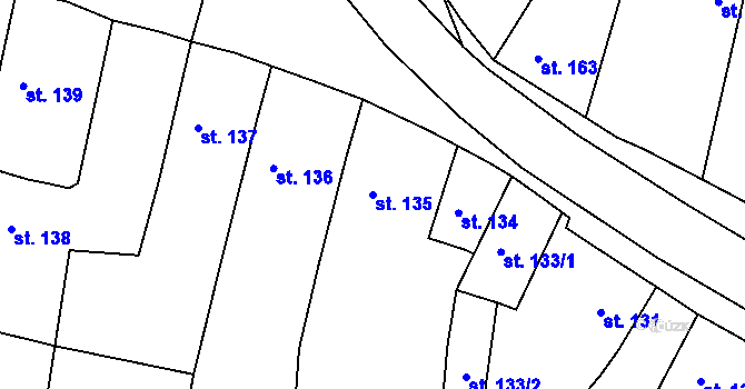 Parcela st. 135 v KÚ Sedlice u Blatné, Katastrální mapa