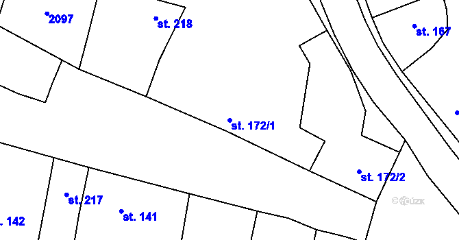 Parcela st. 172/1 v KÚ Sedlice u Blatné, Katastrální mapa