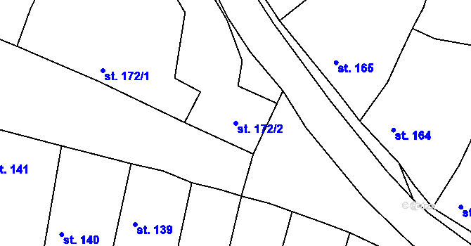 Parcela st. 172/2 v KÚ Sedlice u Blatné, Katastrální mapa