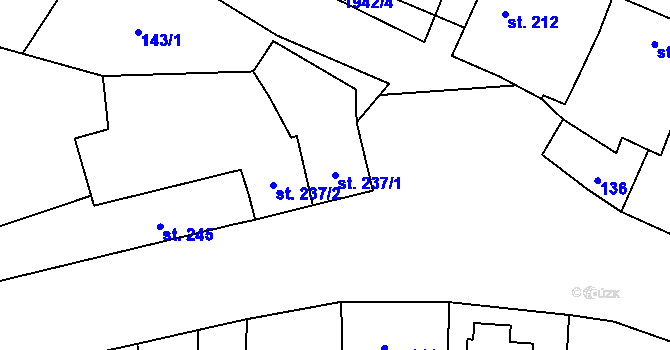 Parcela st. 237/1 v KÚ Sedlice u Blatné, Katastrální mapa
