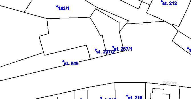 Parcela st. 237/2 v KÚ Sedlice u Blatné, Katastrální mapa