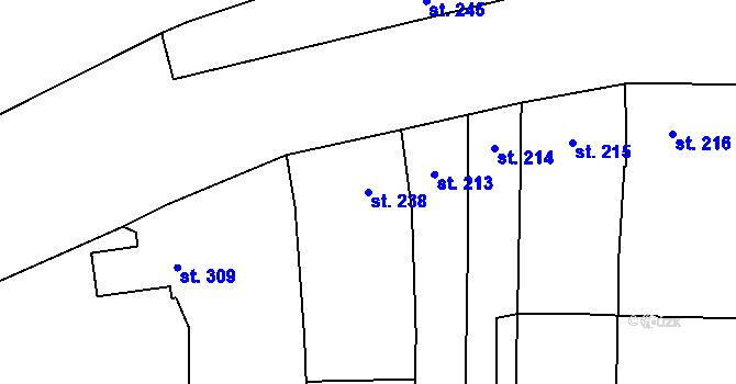 Parcela st. 238 v KÚ Sedlice u Blatné, Katastrální mapa