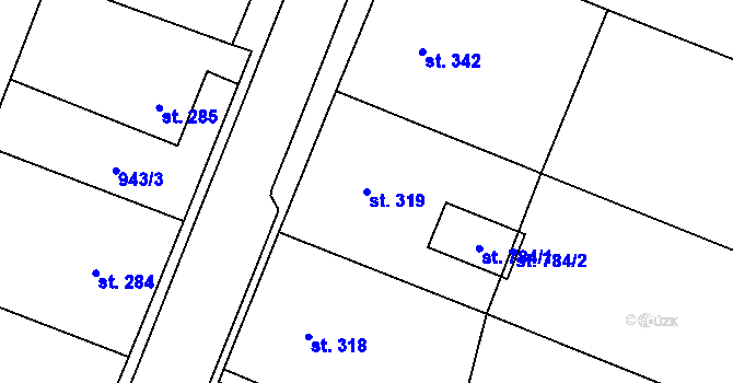 Parcela st. 319 v KÚ Sedlice u Blatné, Katastrální mapa