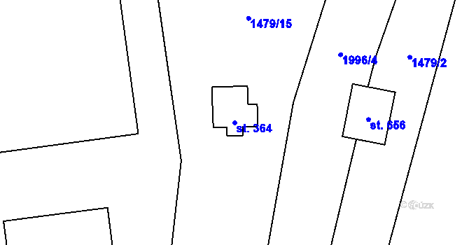 Parcela st. 364 v KÚ Sedlice u Blatné, Katastrální mapa