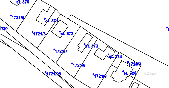 Parcela st. 373 v KÚ Sedlice u Blatné, Katastrální mapa