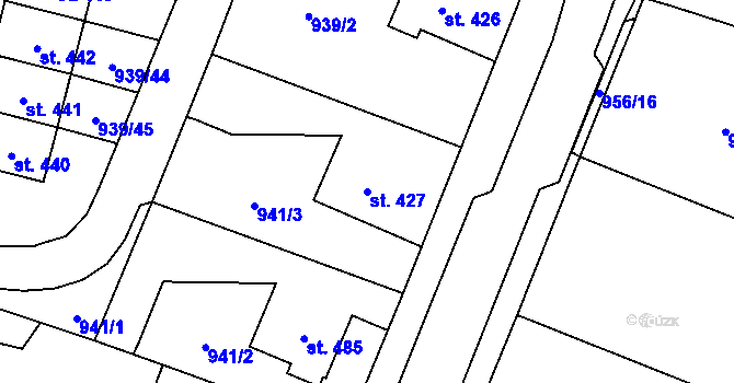 Parcela st. 427 v KÚ Sedlice u Blatné, Katastrální mapa