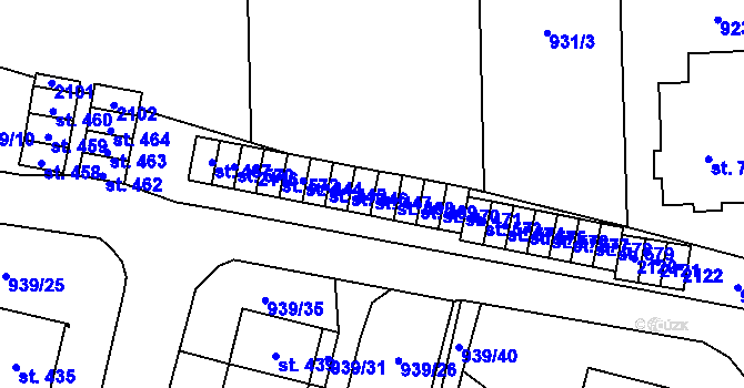 Parcela st. 447 v KÚ Sedlice u Blatné, Katastrální mapa
