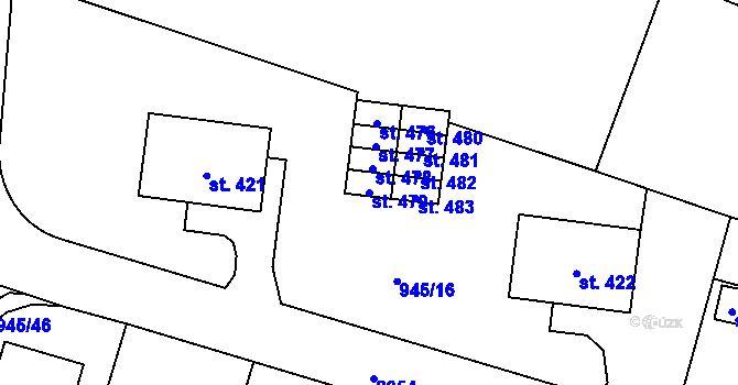Parcela st. 479 v KÚ Sedlice u Blatné, Katastrální mapa