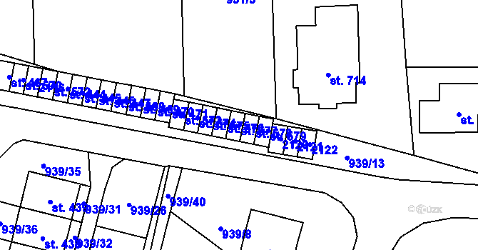 Parcela st. 577 v KÚ Sedlice u Blatné, Katastrální mapa