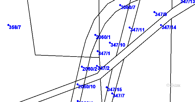 Parcela st. 347/1 v KÚ Sedlice u Blatné, Katastrální mapa
