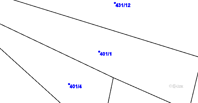 Parcela st. 401/1 v KÚ Sedlice u Blatné, Katastrální mapa