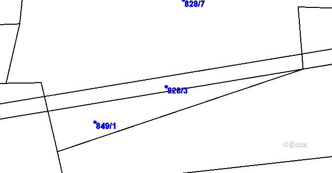 Parcela st. 828/3 v KÚ Sedlice u Blatné, Katastrální mapa
