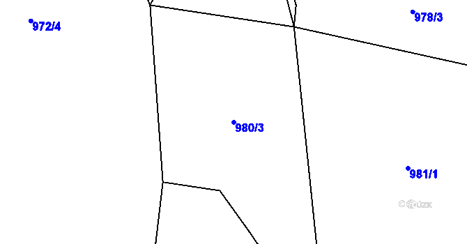 Parcela st. 980/3 v KÚ Sedlice u Blatné, Katastrální mapa