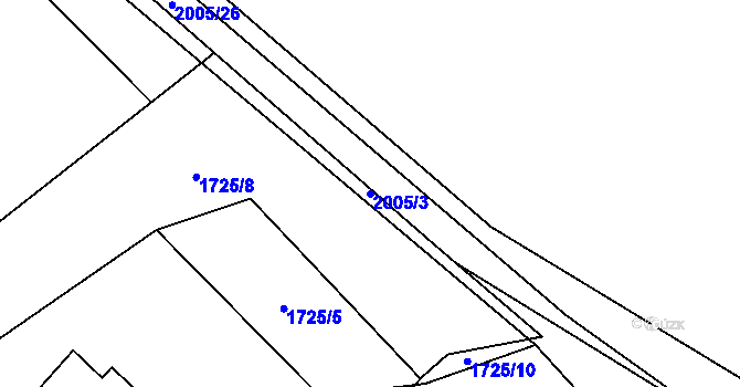 Parcela st. 2005/3 v KÚ Sedlice u Blatné, Katastrální mapa