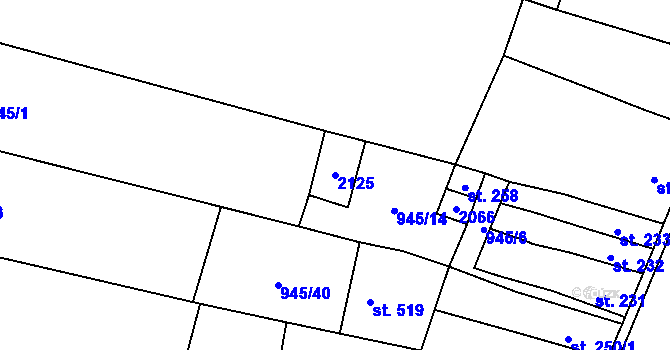 Parcela st. 2125 v KÚ Sedlice u Blatné, Katastrální mapa