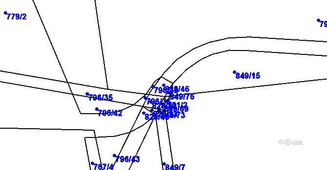 Parcela st. 828/46 v KÚ Sedlice u Blatné, Katastrální mapa