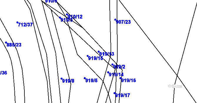 Parcela st. 919/13 v KÚ Sedlice u Blatné, Katastrální mapa