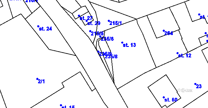 Parcela st. 235/8 v KÚ Sedlice u Domažlic, Katastrální mapa