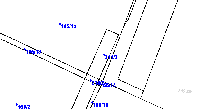 Parcela st. 214/3 v KÚ Sedlice u Hradce Králové, Katastrální mapa