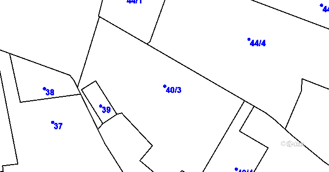 Parcela st. 40/3 v KÚ Sedlice u Hradce Králové, Katastrální mapa