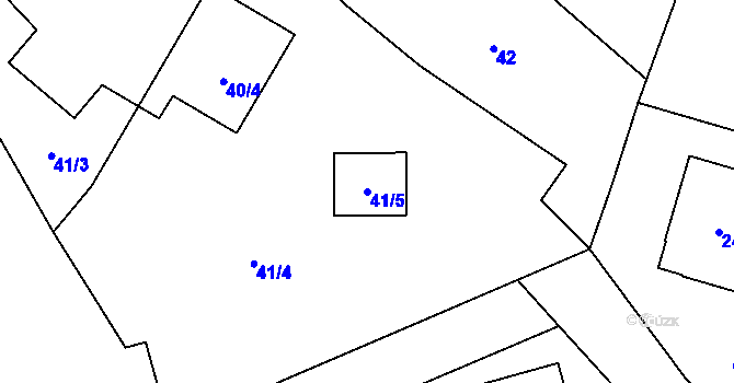 Parcela st. 41/5 v KÚ Sedlice u Hradce Králové, Katastrální mapa