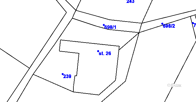 Parcela st. 26 v KÚ Sedliště u Litomyšle, Katastrální mapa
