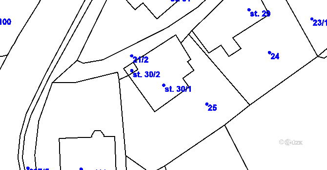 Parcela st. 30/1 v KÚ Sedliště u Litomyšle, Katastrální mapa