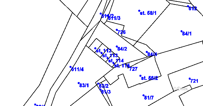 Parcela st. 113 v KÚ Sedliště u Litomyšle, Katastrální mapa
