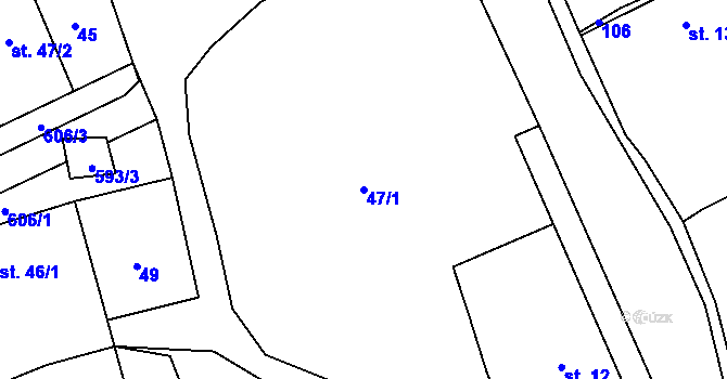 Parcela st. 47/1 v KÚ Sedliště u Litomyšle, Katastrální mapa