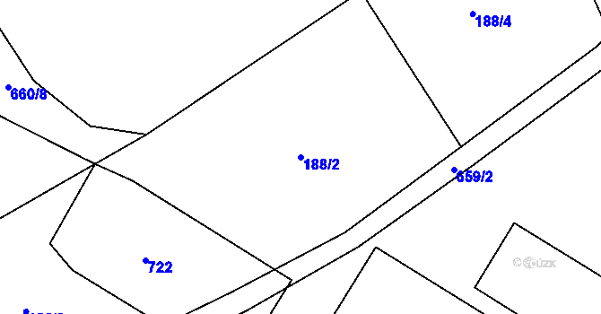 Parcela st. 188/2 v KÚ Sedliště u Litomyšle, Katastrální mapa